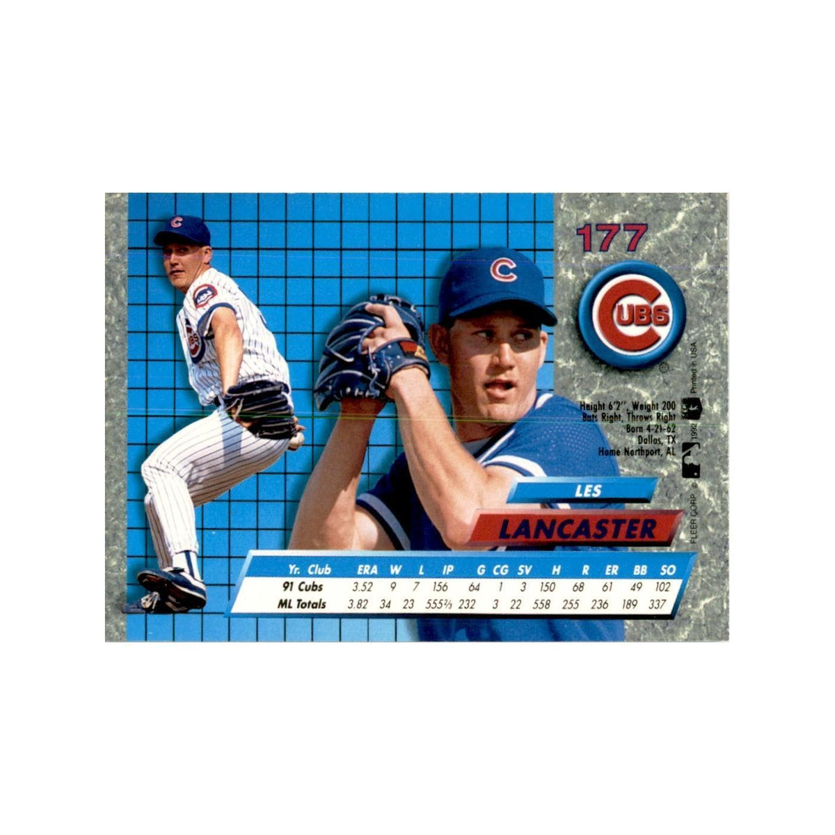 1992 Fleer Ultra Les Lancaster Baseball Cards #177