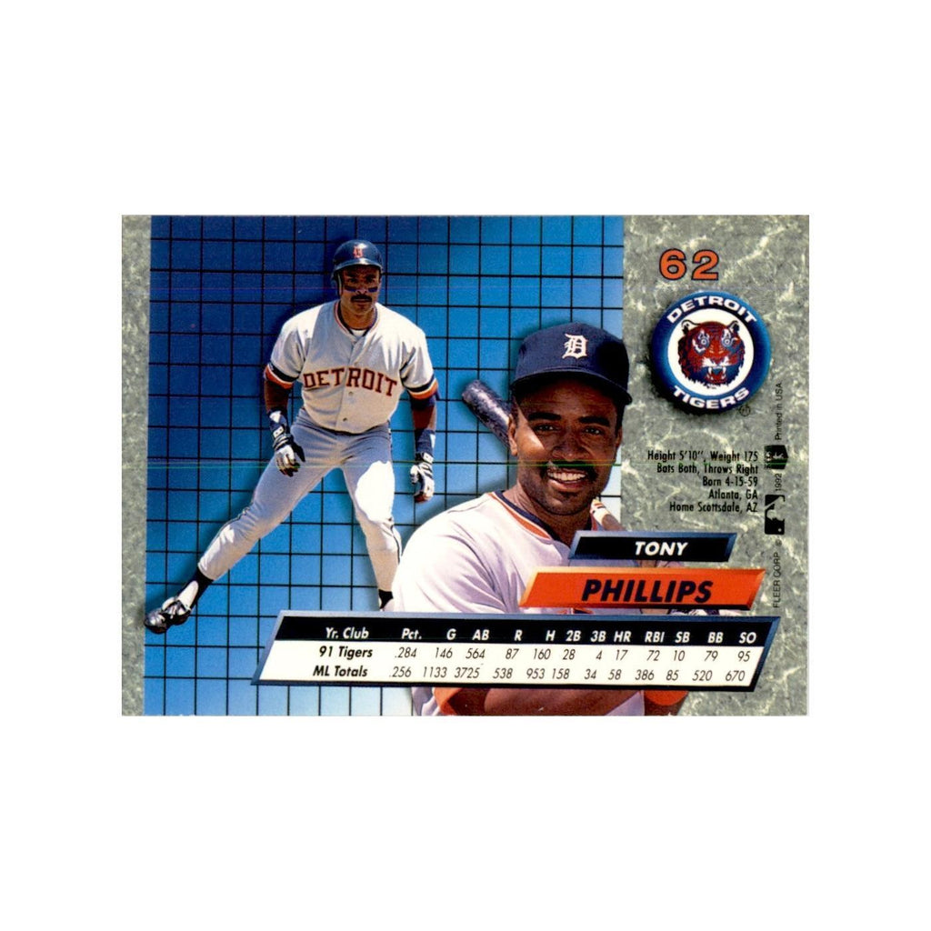 1992 Fleer Ultra Tony Phillips Baseball Cards #62