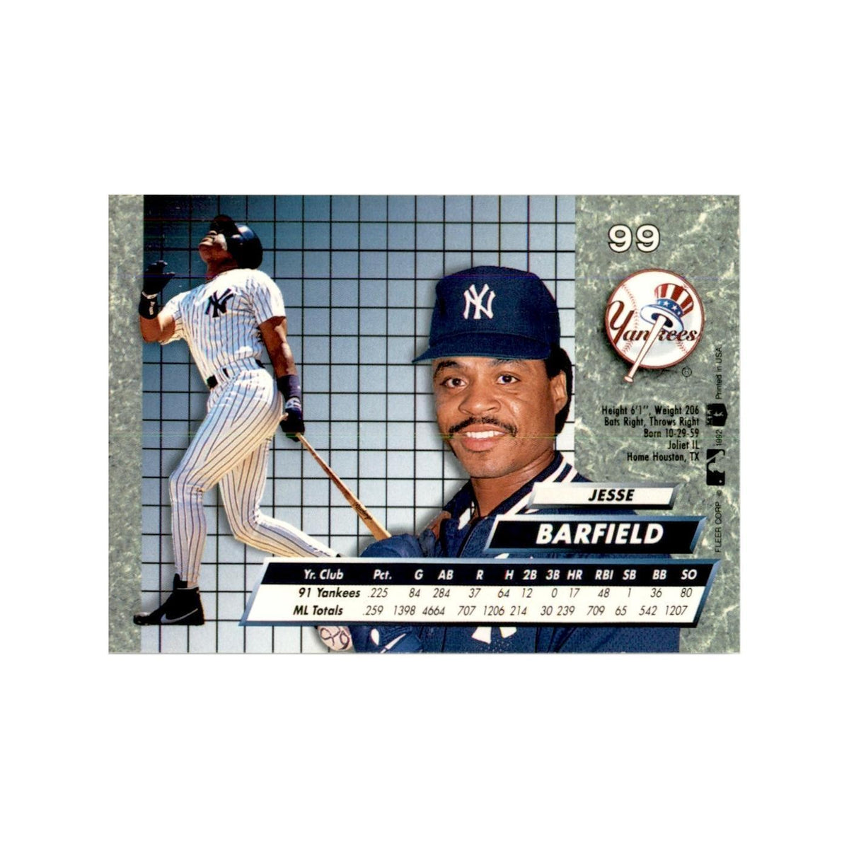 1992 Fleer Ultra Jesse Barfield Baseball Cards #99