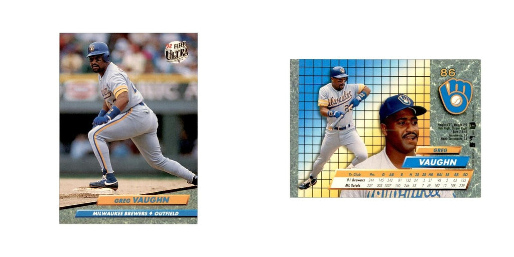 1992 Fleer Ultra Greg Vaughn Baseball Cards #86