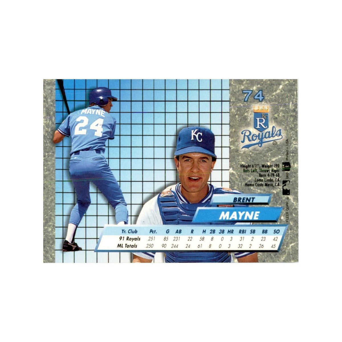 1992 Fleer Ultra Brent Mayne Baseball Cards #74