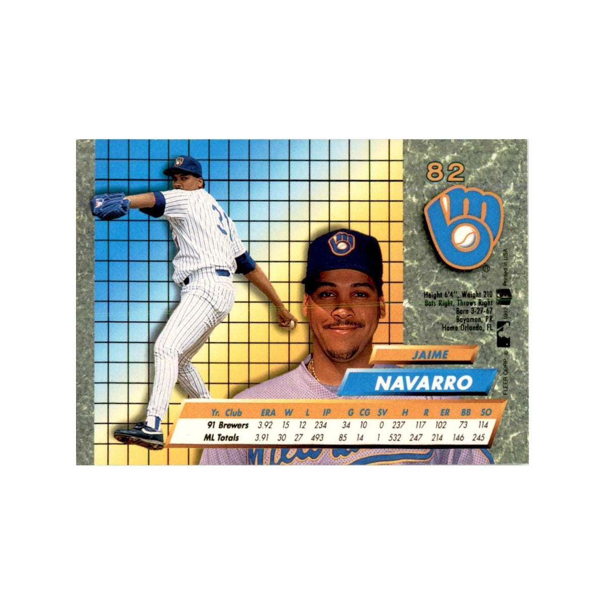 1992 Fleer Ultra Jaime Navarro Baseball Cards #82