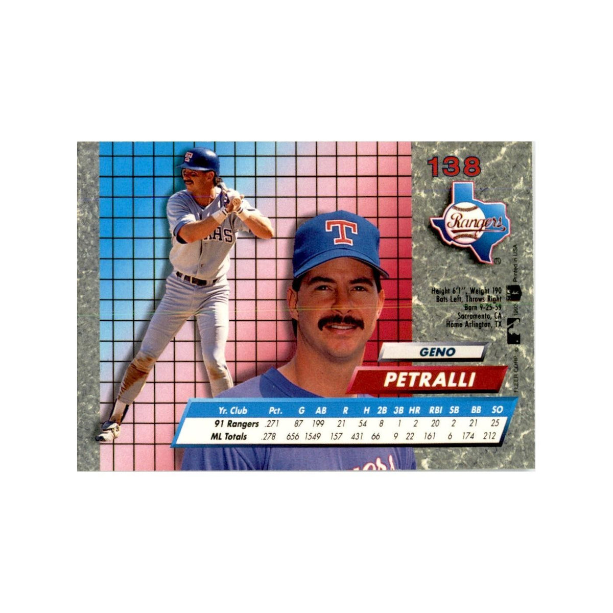 1992 Fleer Ultra Geno Petralli Baseball Cards #138