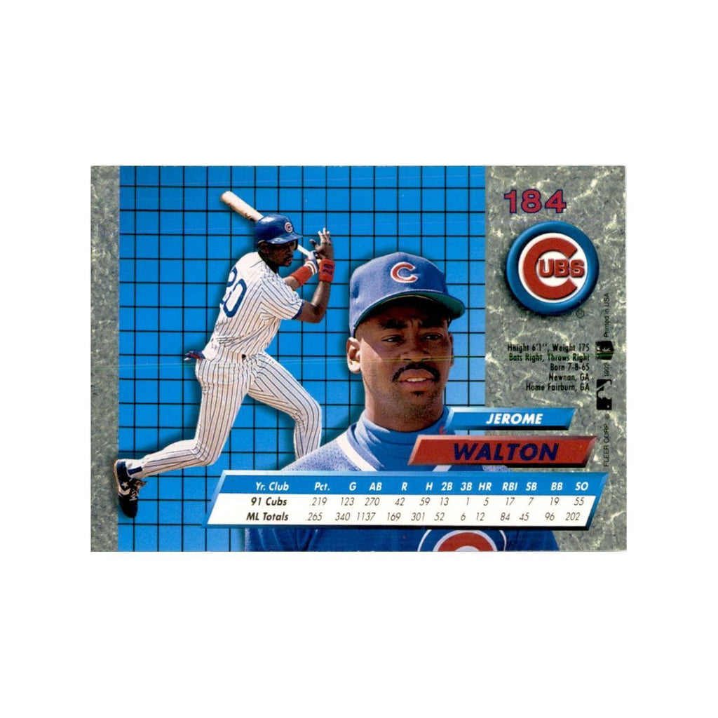 1992 Fleer Ultra Jerome Walton Baseball Cards #184