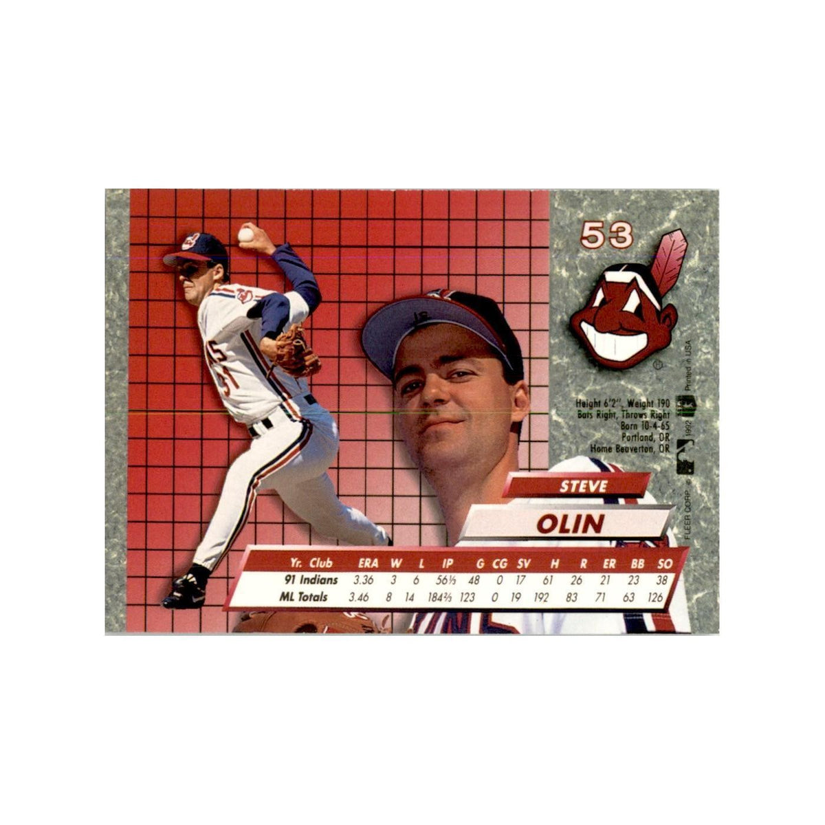 1992 Fleer Ultra Steve Olin Baseball Cards #53
