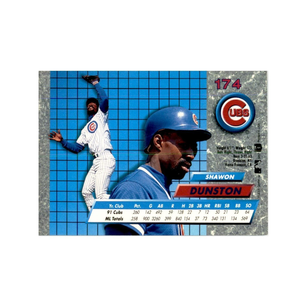 1992 Fleer Ultra Shawon Dunston Baseball Cards #174