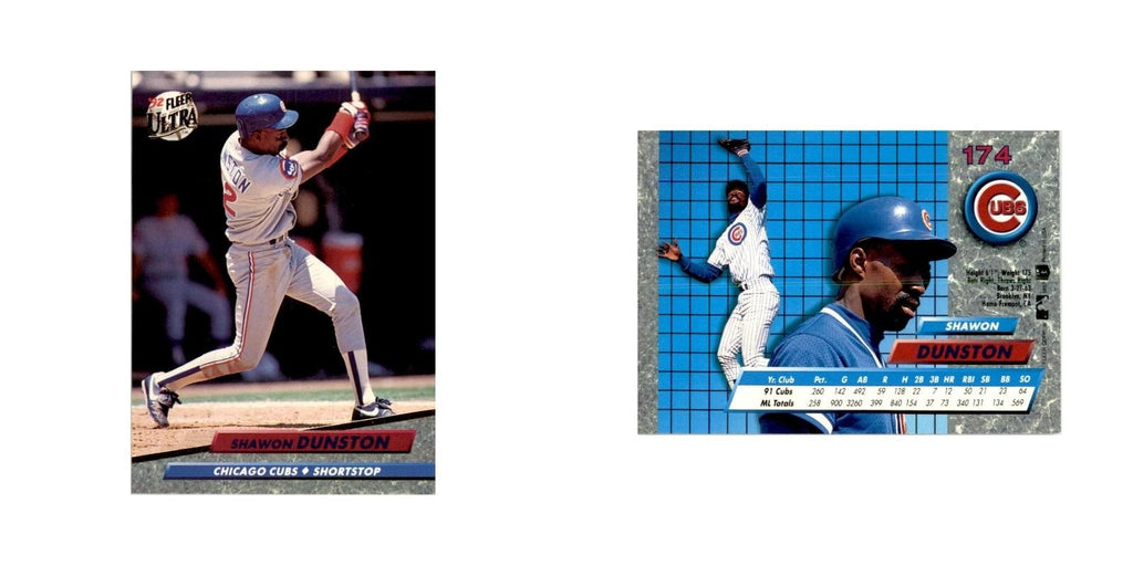 1992 Fleer Ultra Shawon Dunston Baseball Cards #174
