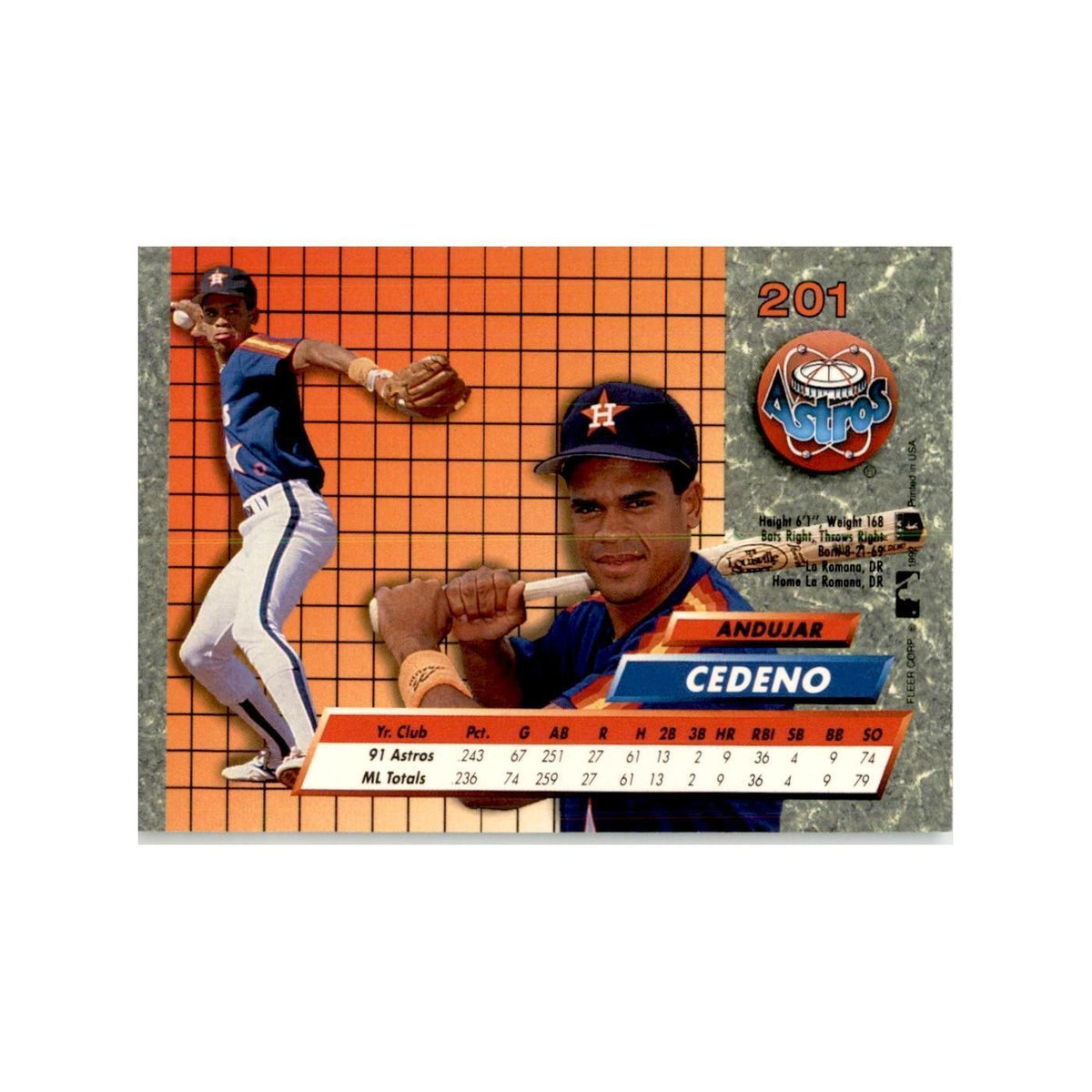 1992 Fleer Ultra Andujar Cedeno Baseball Cards #201