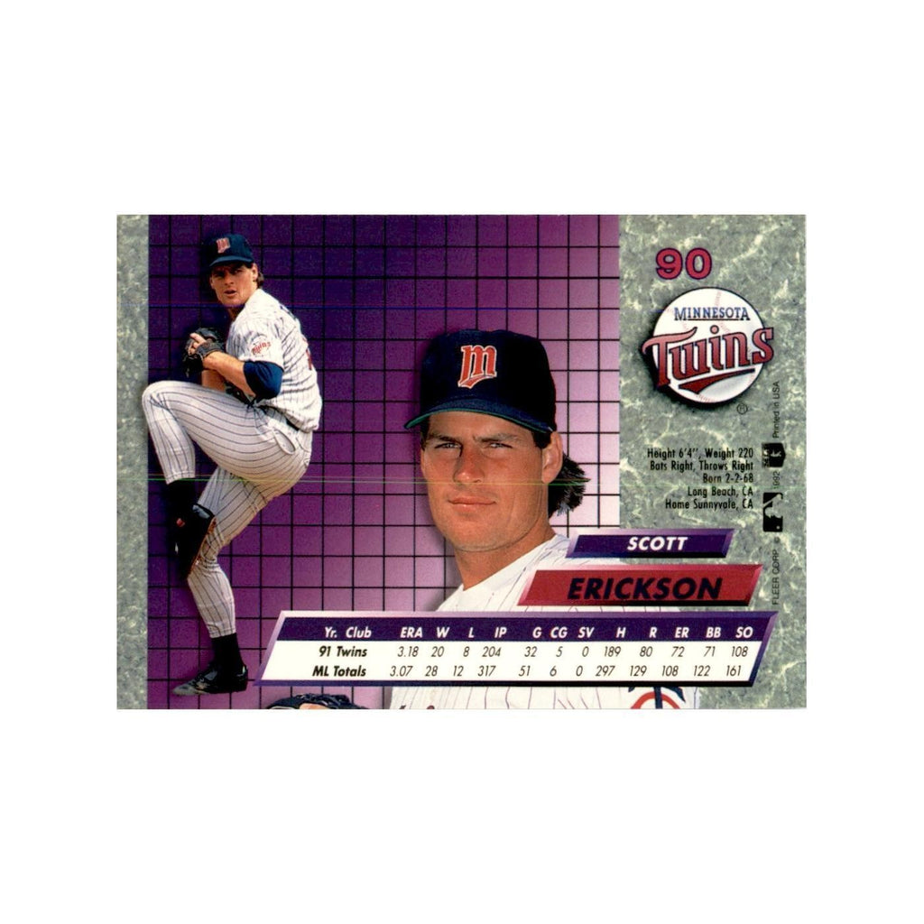 1992 Fleer Ultra Scptt Erickson Baseball Cards #90