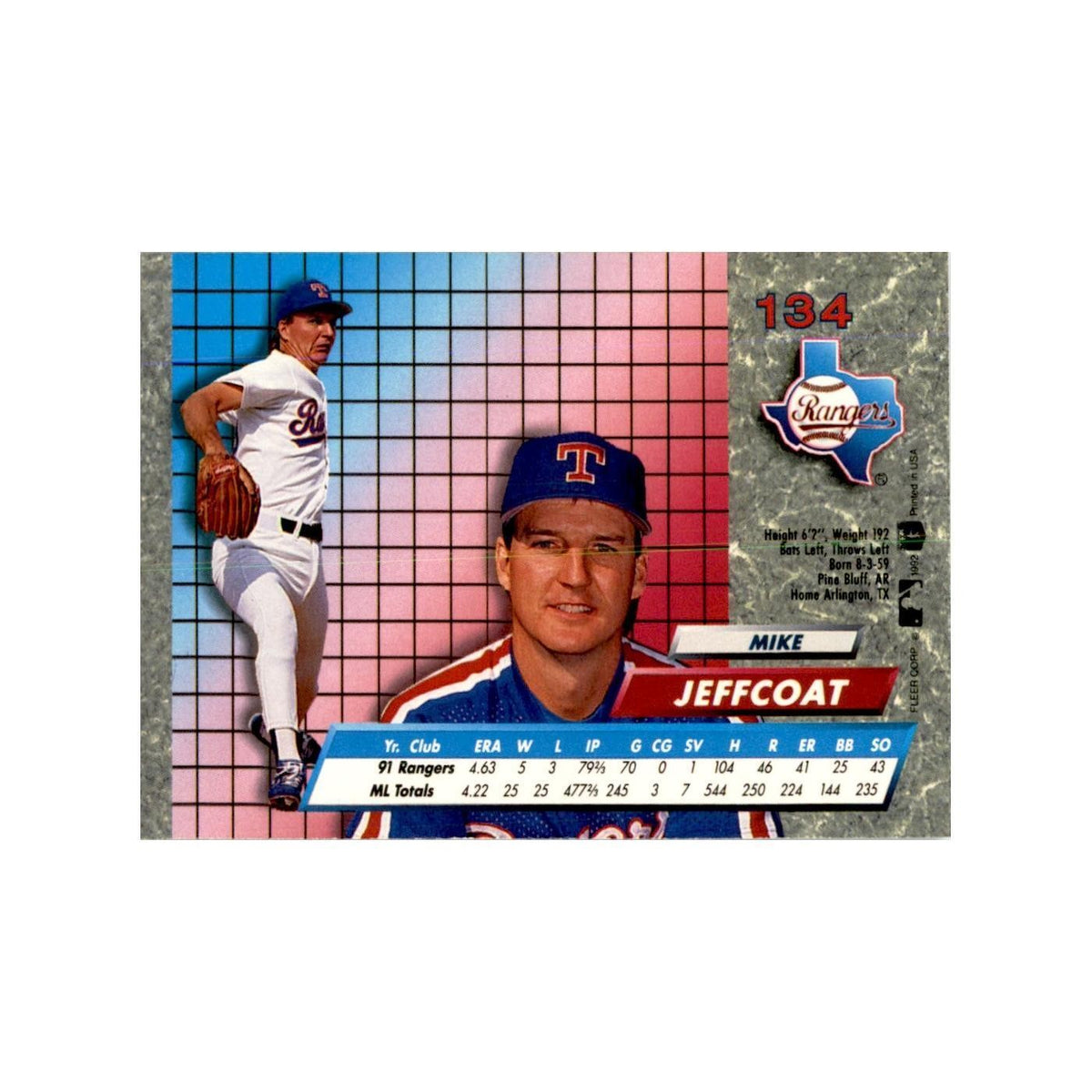 1992 Fleer Ultra Mike Jeffcoat Baseball Cards #134