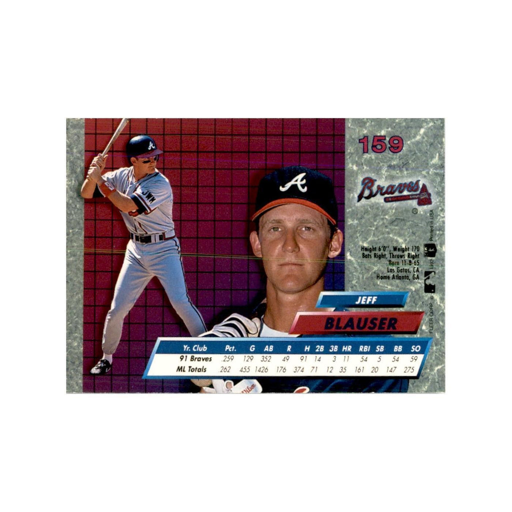 1992 Fleer Ultra Jeff Blauser Baseball Cards #159
