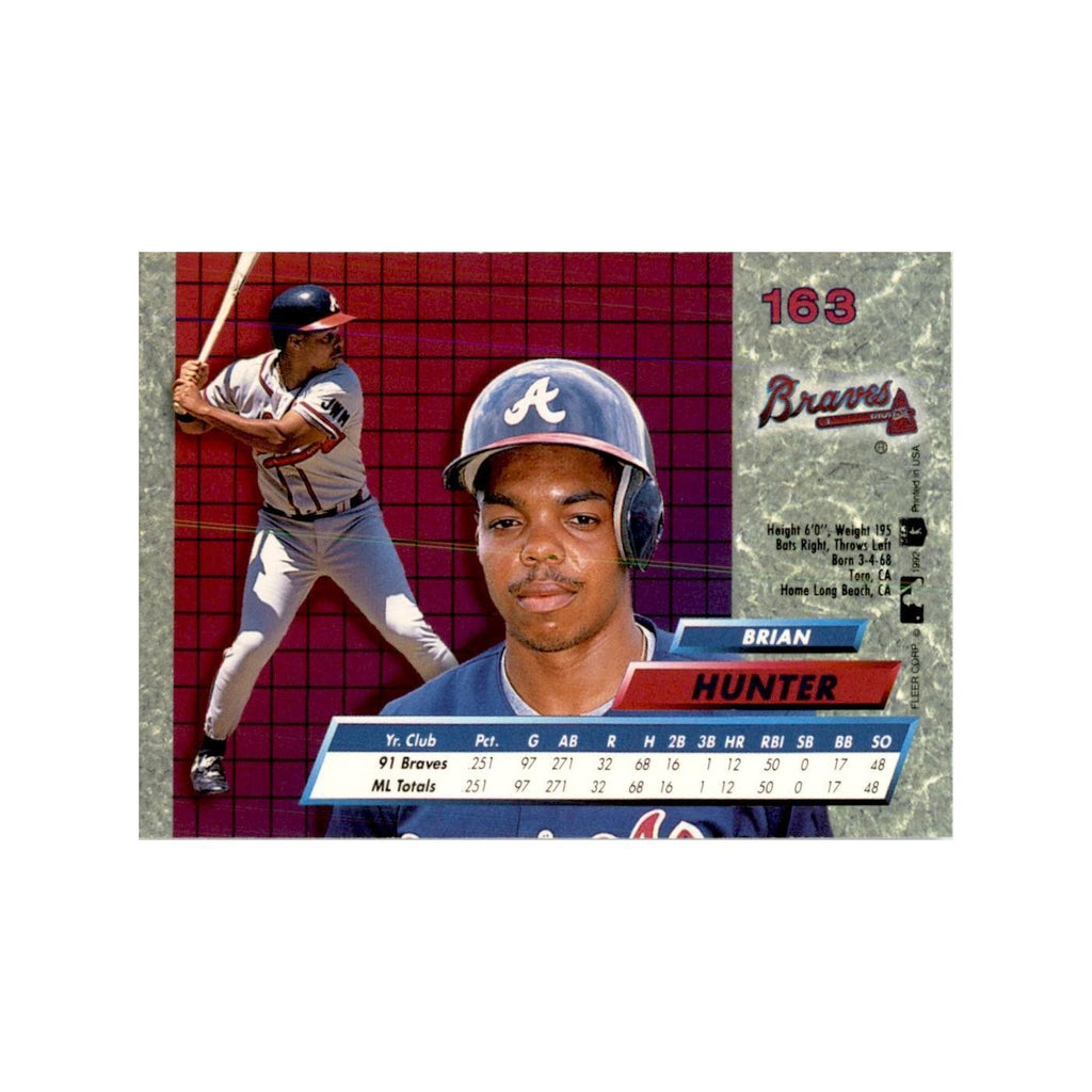 1992 Fleer Ultra Brian Hunter Baseball Cards #163