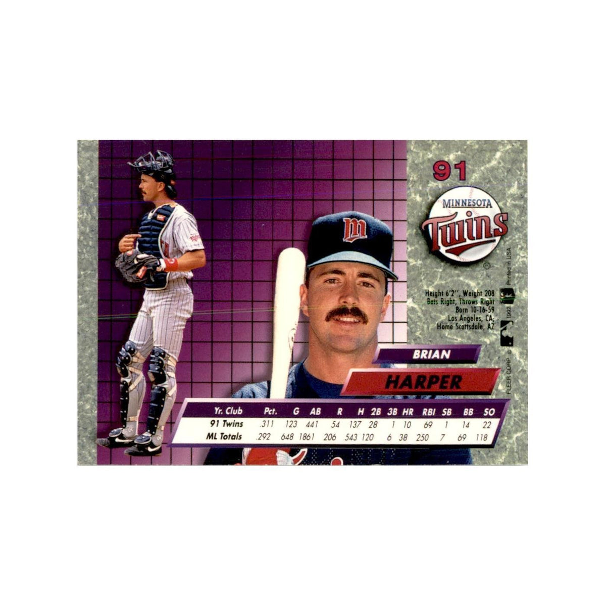 1992 Fleer Ultra Brian Harper Baseball Cards #91