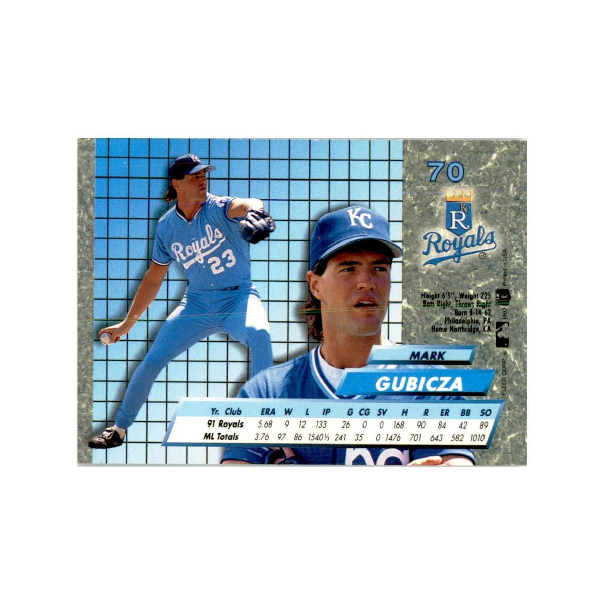 1992 Fleer Ultra Mark Gubicza Baseball Cards #70