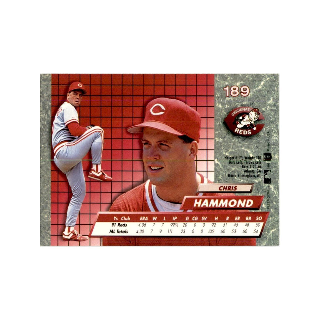 1992 Fleer Ultra Chris Hammond Baseball Cards #189