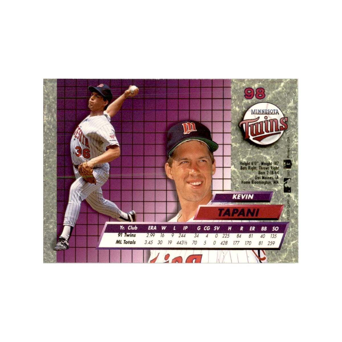 1992 Fleer Ultra Kevin Tapani Baseball Cards #98