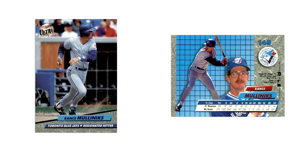 1992 Fleer Ultra Rance Mulliniks Baseball Cards #149