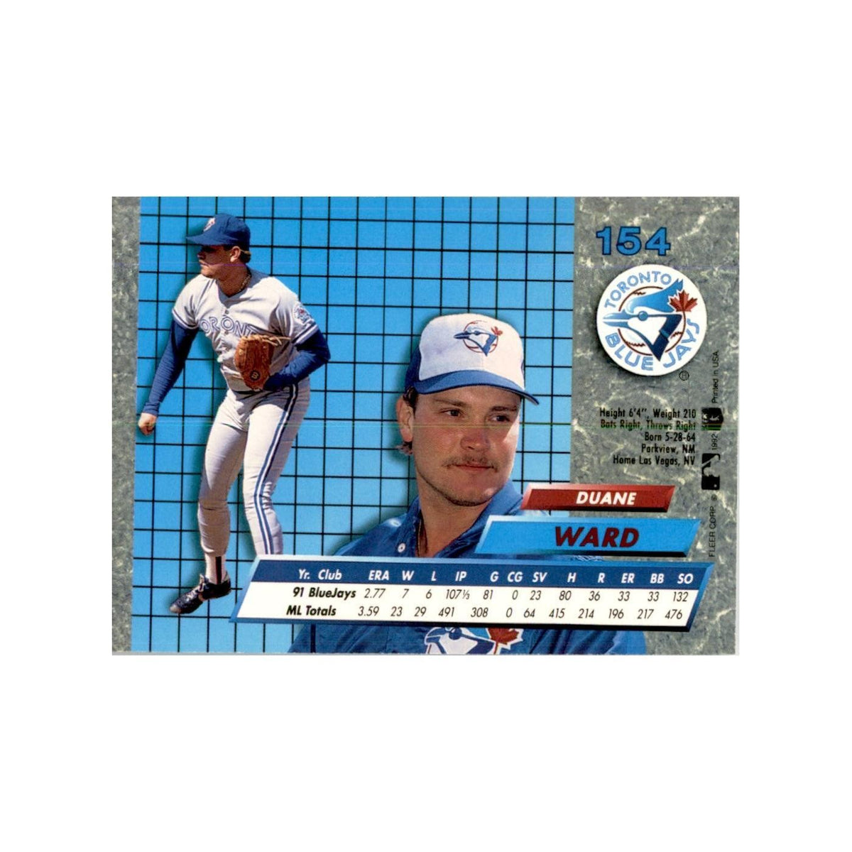1992 Fleer Ultra Duane Ward Baseball Cards #154