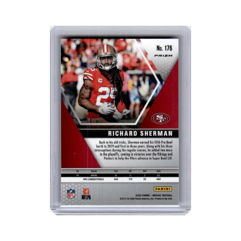 Richard Sherman 2020 Panini Mosaic #176 San Francisco 49ers Football Card NM