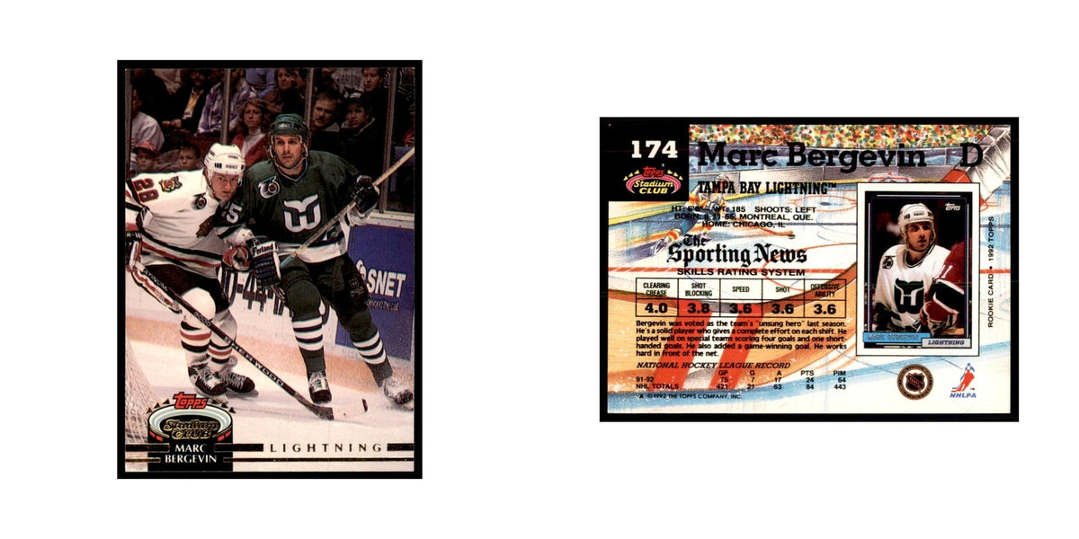 1992 Stadium Club Marc Bergevin Hockey Cards #174