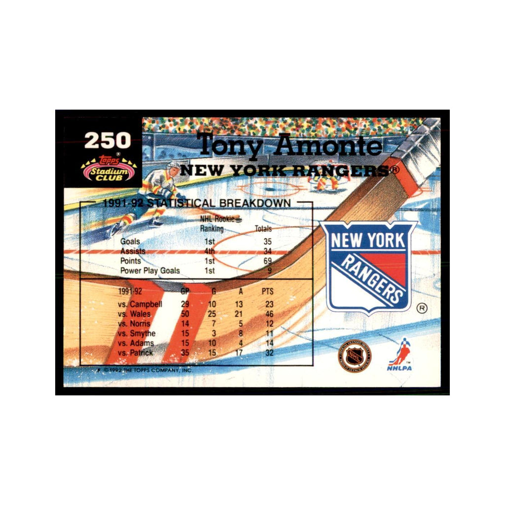 1992 Stadium Club Tony Amonte Hockey Cards #250
