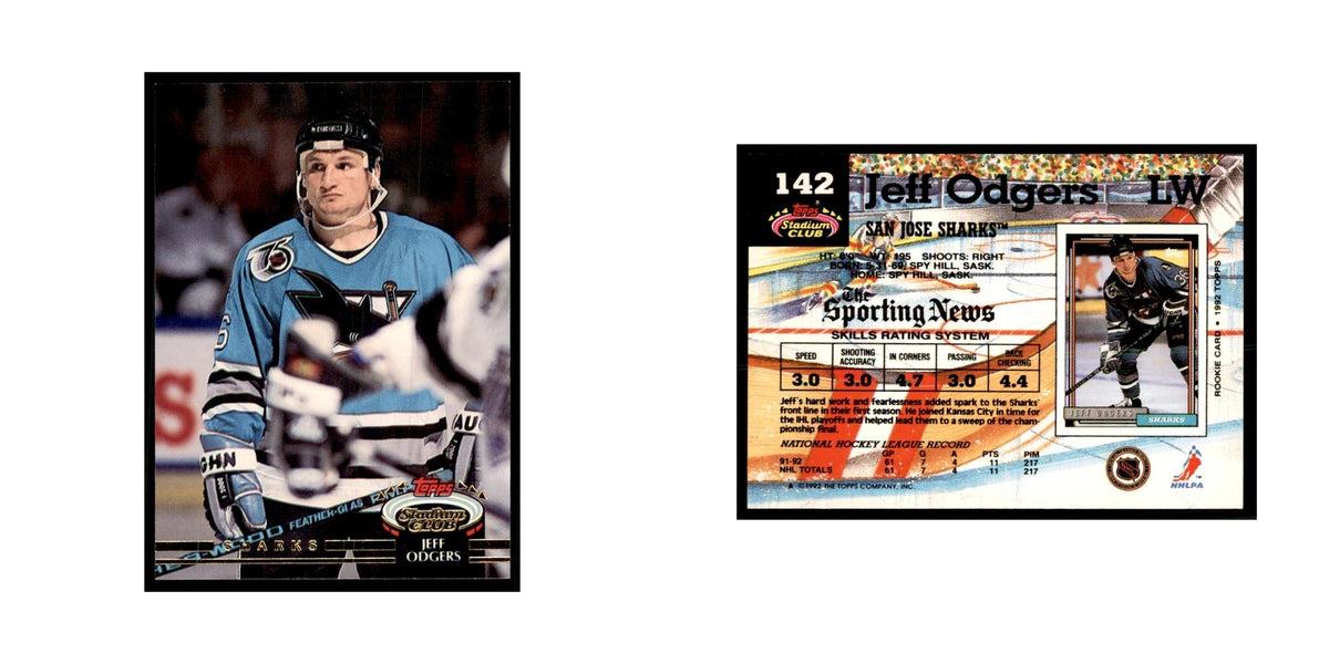 1992 Stadium Club Jeff Odgers Hockey Cards #142