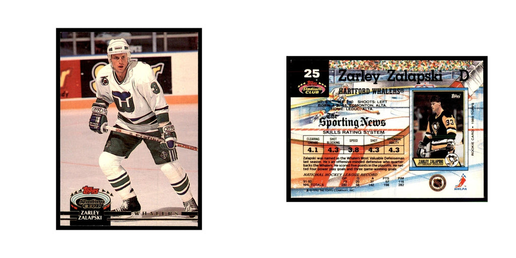 1992 Stadium Club Zarley Zalapski Hockey Cards #25