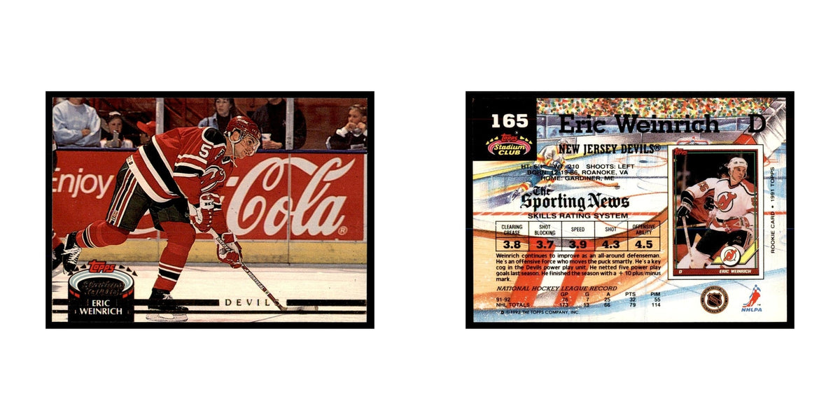 1992 Stadium Club Eric Weinrich Hockey Cards #165