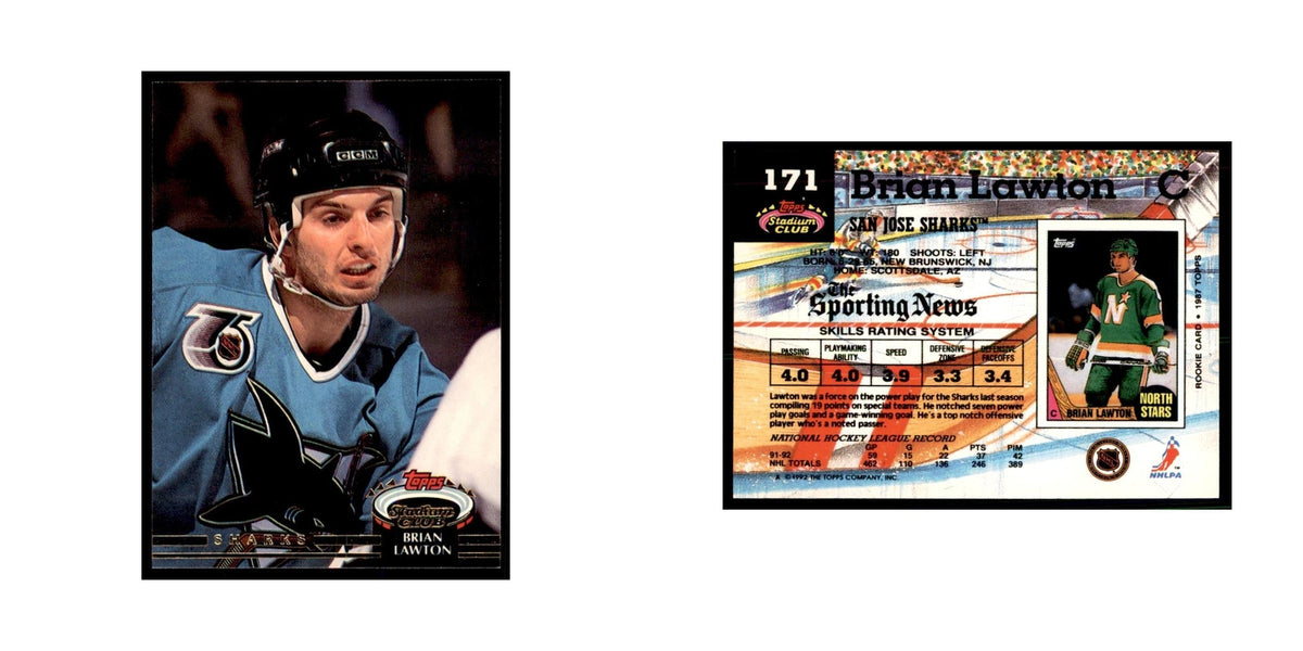 1992 Stadium Club Brian Lawton Hockey Cards #171