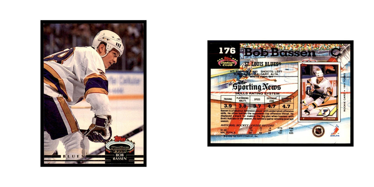 1992 Stadium Club Bob Bassen Hockey Cards #176