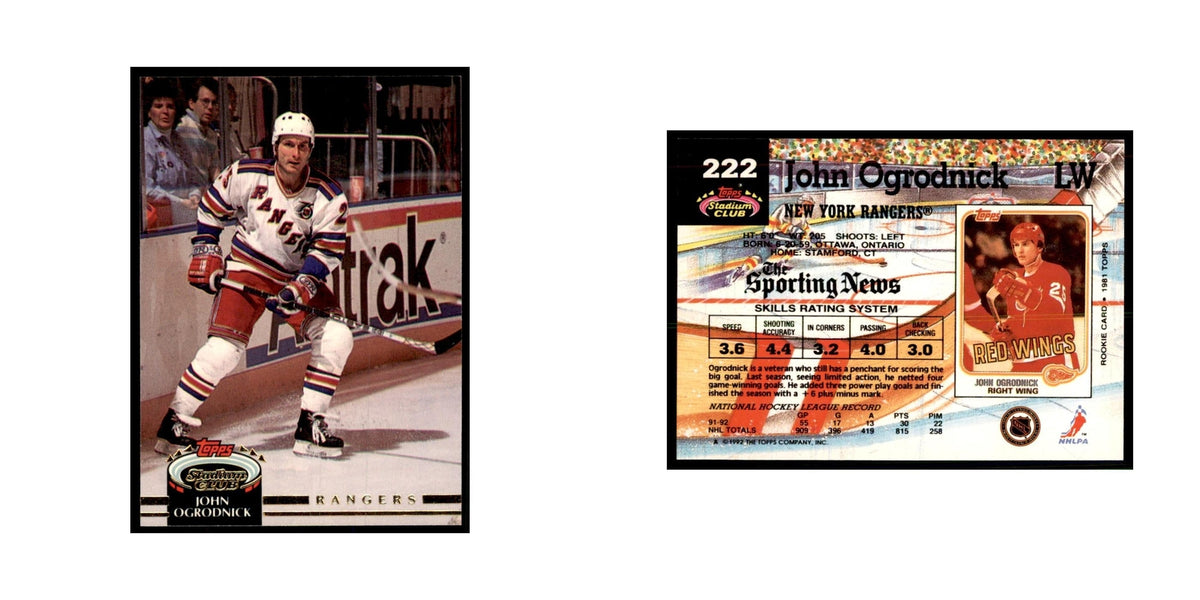 1992 Stadium Club John Ogrodnick Hockey Cards #222