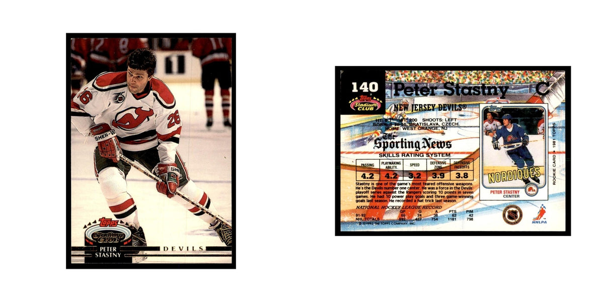 1992 Stadium Club Peter Stastny Hockey Cards #140