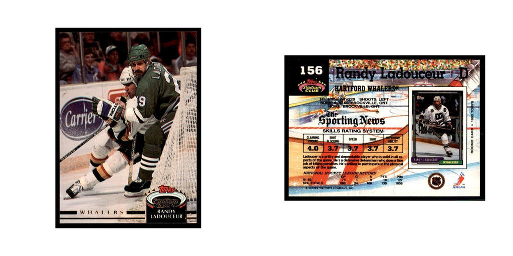 1992 Stadium Club Randy Ladouceur Hockey Cards #156