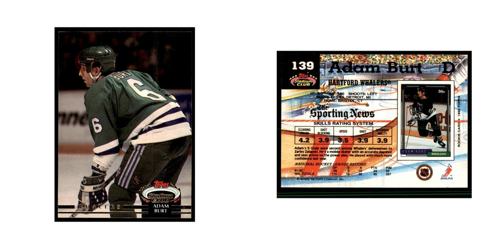 1992 Stadium Club Adam Burt Hockey Cards #139