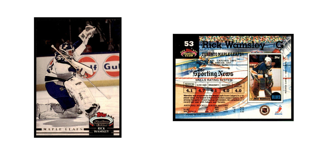 1992 Stadium Club Rick Wamsley Hockey Cards #53