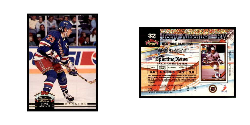 1992 Stadium Club Tony Amonte Hockey Cards #32