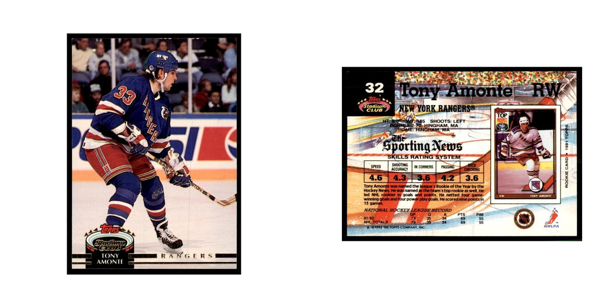 1992 Stadium Club Tony Amonte Hockey Cards #32