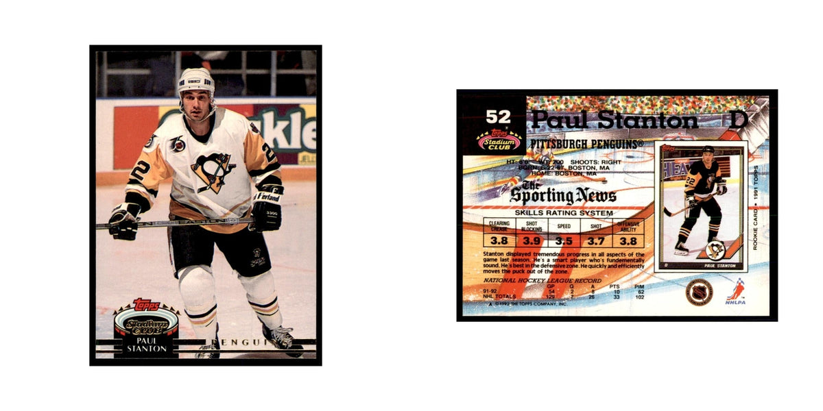 1992 Stadium Club Paul Stanton Hockey Cards #52
