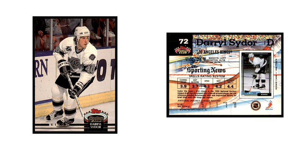 1992 Stadium Club Darryl Sydor Hockey Cards #72