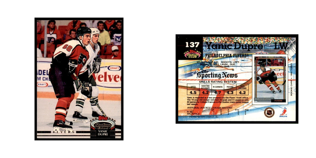 1992 Stadium Club Yanick Dupre Hockey Cards #137