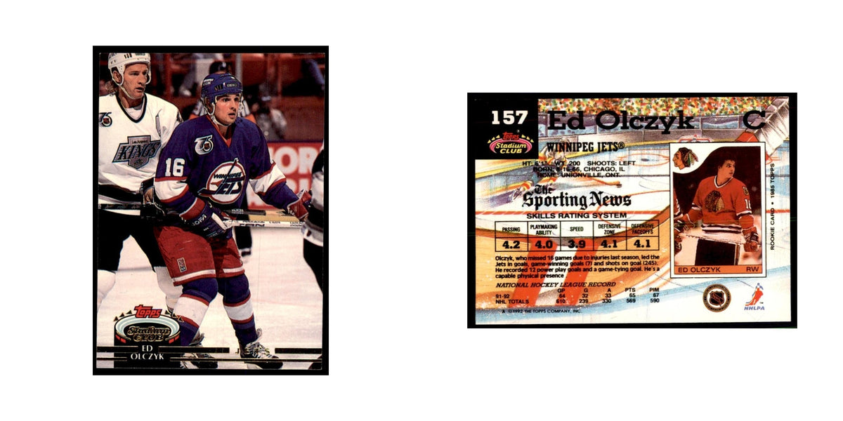 1992 Stadium Club Ed Olczyk Hockey Cards #157