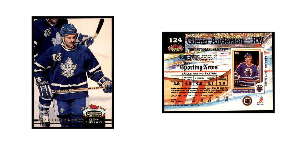 1992 Stadium Club Glenn Anderson Hockey Cards #124