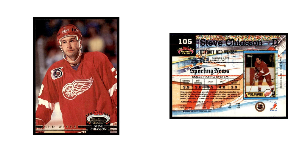 1992 Stadium Club Steve Chiasson Hockey Cards #105