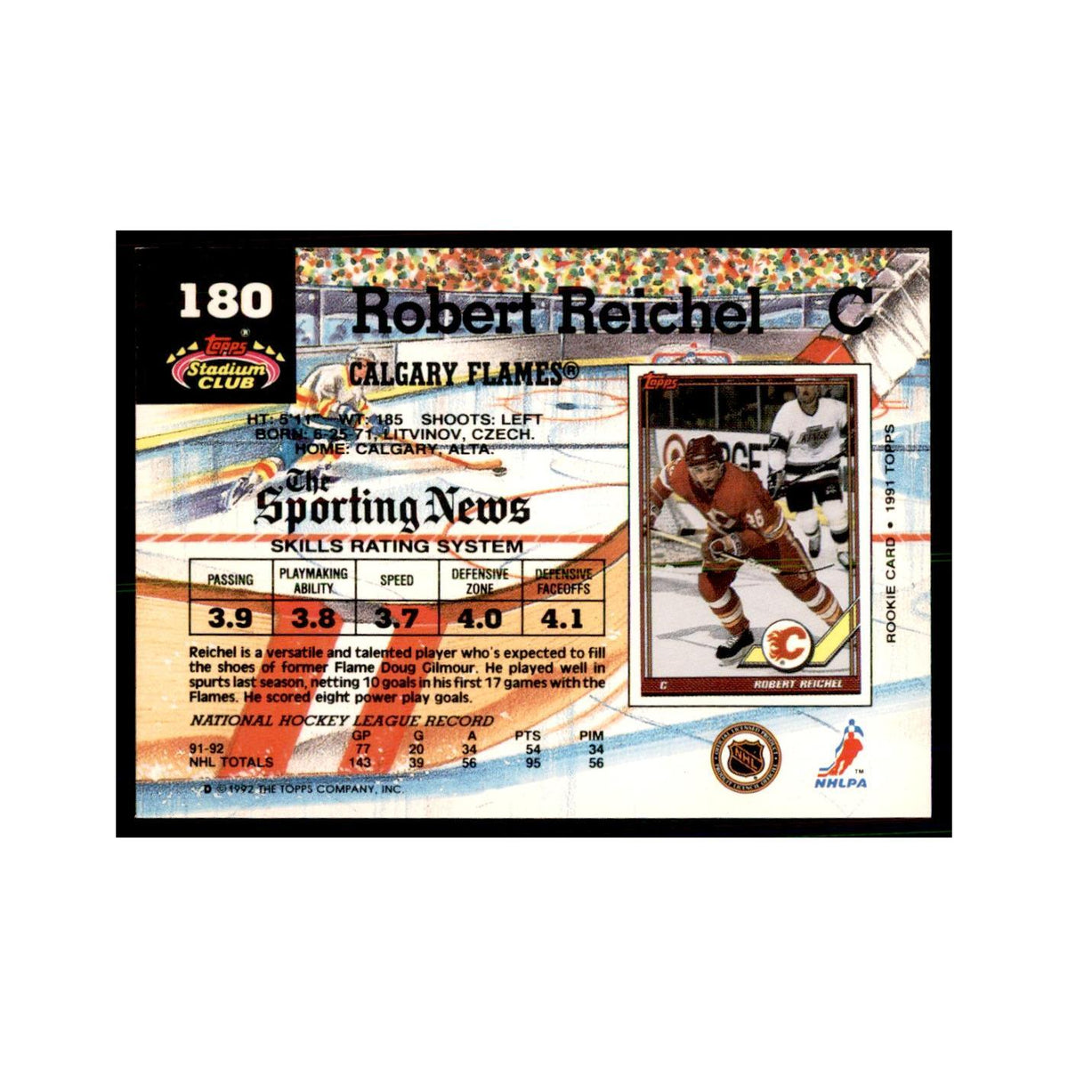 1992 Stadium Club Robert Reichel Hockey Cards #180