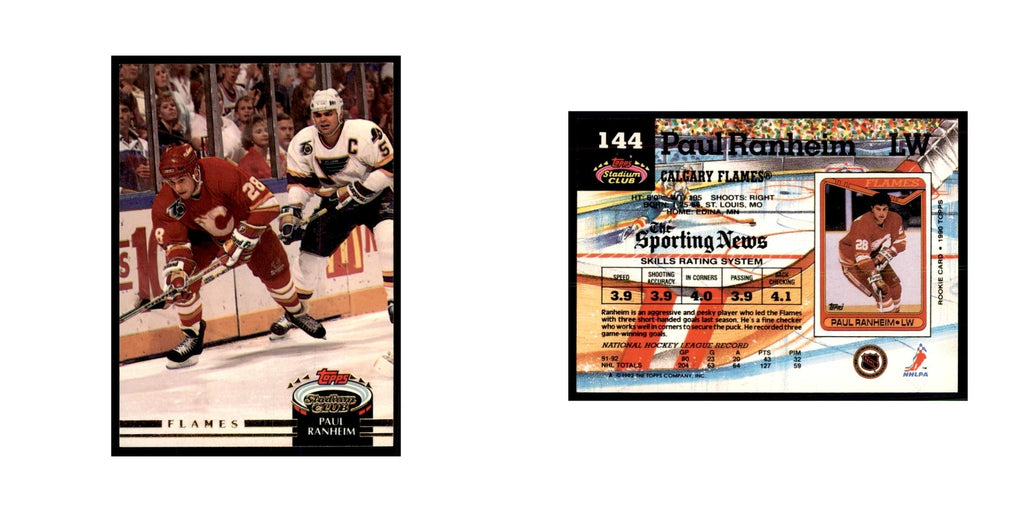 1992 Stadium Club Paul Ranheim Hockey Cards #144