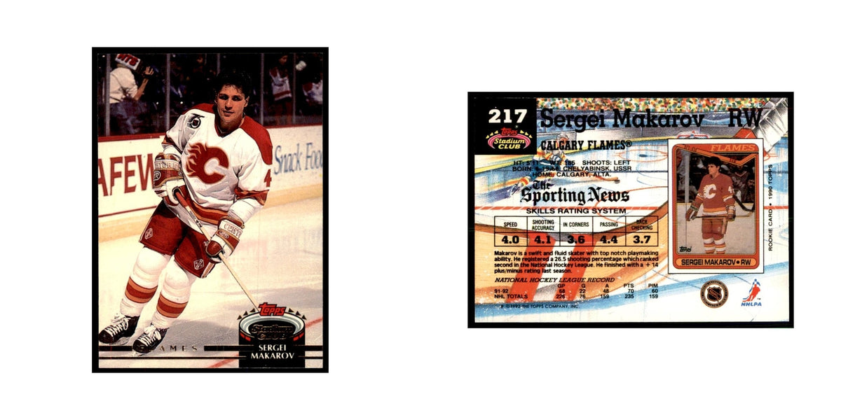 1992 Stadium Club Sergei Makarov Hockey Cards #217