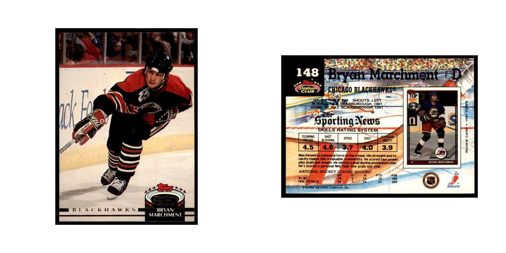 1992 Stadium Club Bryan Marchment Hockey Cards #148