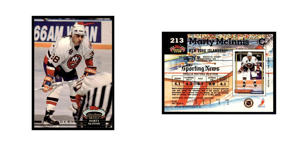 1992 Stadium Club Marty McInnis Hockey Cards #213