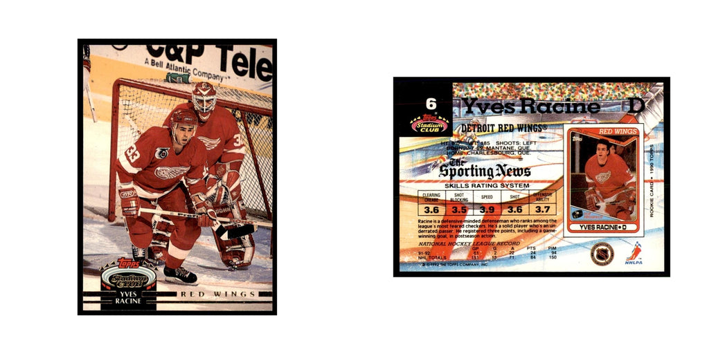 1992 Stadium Club Yves Racine Hockey Cards #6