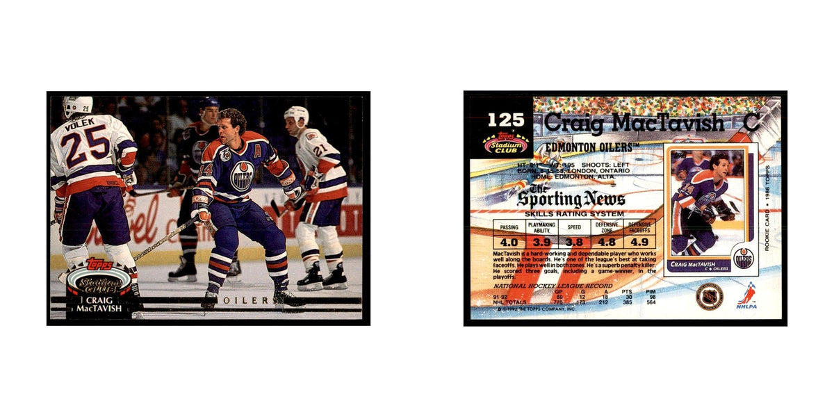 1992 Stadium Club Craig MacTavish Hockey Cards #125